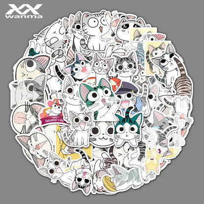 53PCS Art Illustration Popular Creative Fashion Cartoon Cartoon Gemini Decorative Style Graffiti Stickers Personality Fashion Creative DIY Exquisite Decorative Decals For Cups, Helmets, Skateboards Popular Stickers Toys
