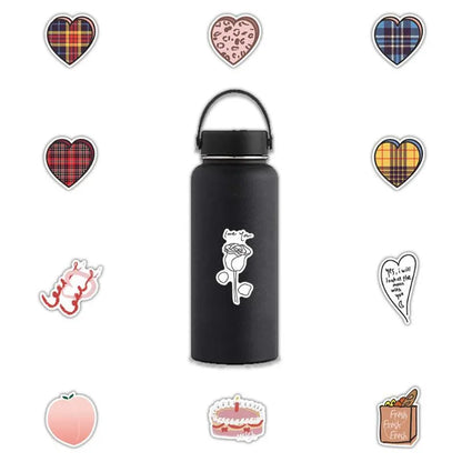 100PCS Art Illustration Popular Cartoon Ins Love Decorative Style Graffiti Stickers Personality Fashion Creative Trend DIY Exquisite Decorative Decals for Cups Helmets Skateboards Popular Stickers Toys