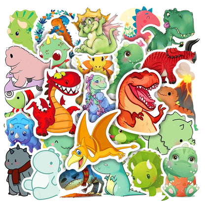 50PCS Cartoon Dinosaur Animal Graffiti Sticker Computer Notebook Bicycle Water Cup Trolley Case Skateboard Guitar