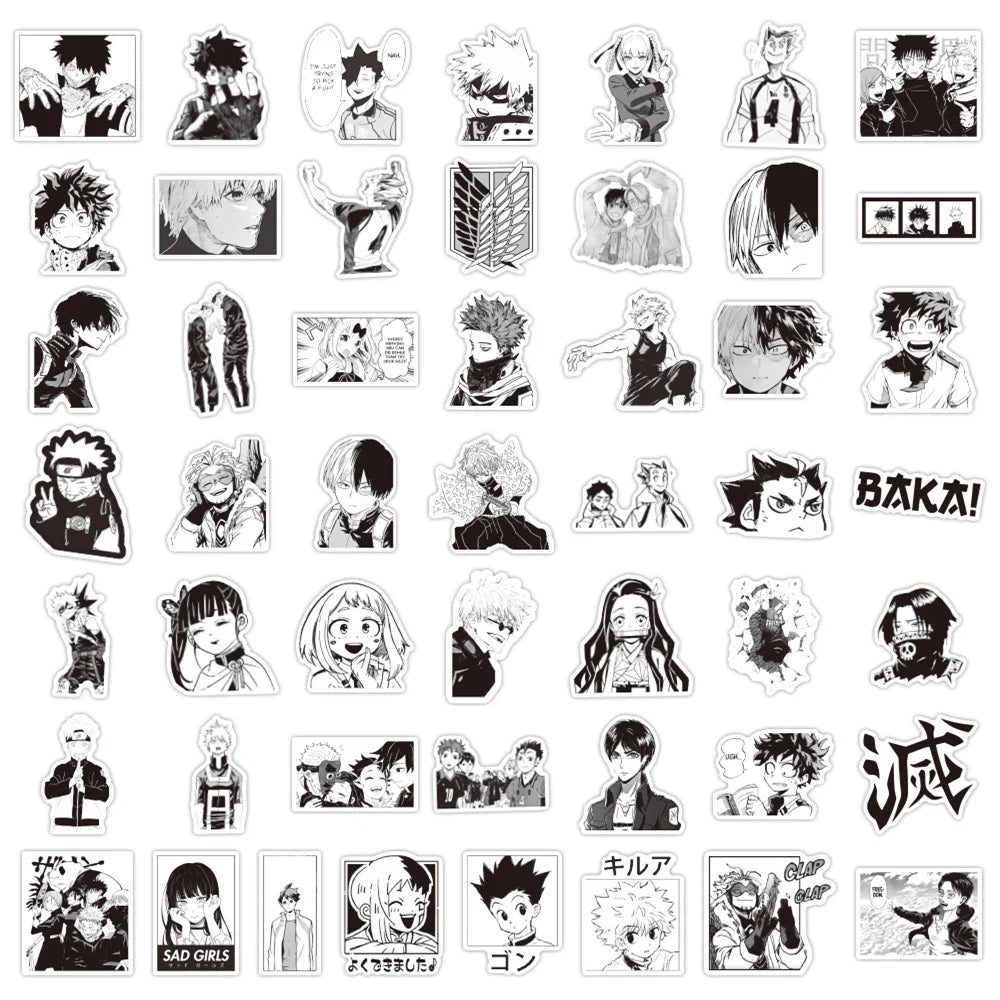 50 Pieces of Mixed Anime Stickers Graffiti Toys Laptop Skateboard Mobile Phone Luggage Stickers