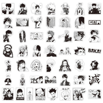 50 Pieces of Mixed Anime Stickers Graffiti Toys Laptop Skateboard Mobile Phone Luggage Stickers