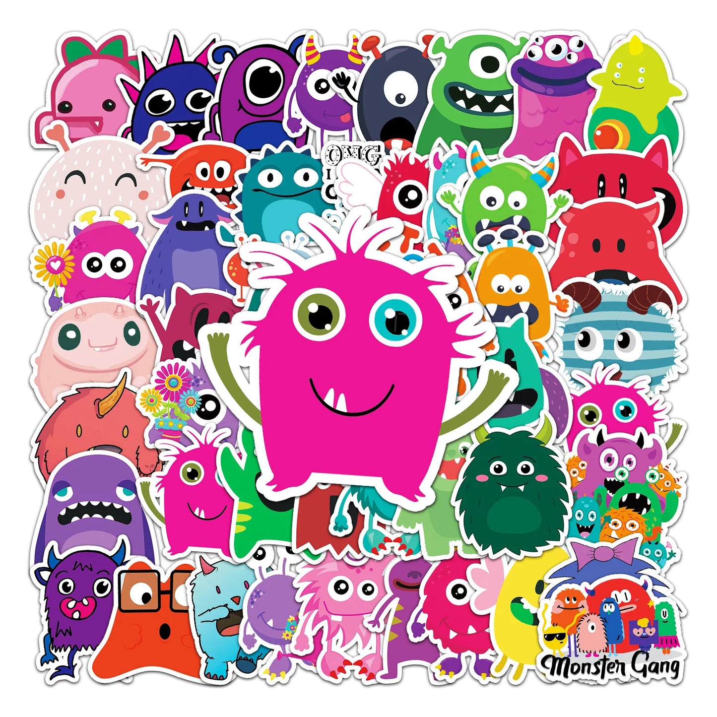 50PCS Small Monster Cartoon Cute Reward iPad Graffiti Waterproof Sticker Suitcase Notebook RefrigeratorHelmet