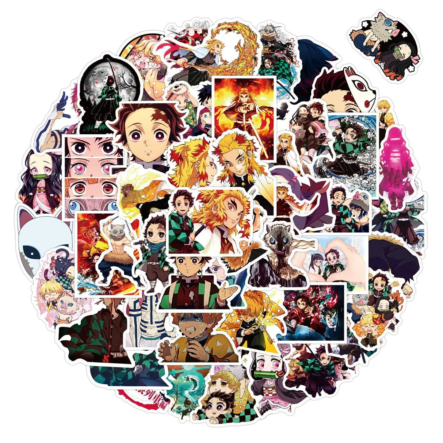 50PCS Cartoon Anime Graffiti Ghost Slayer Sticker Laptop Luggage Guitar Gift Toy PVC Sticker