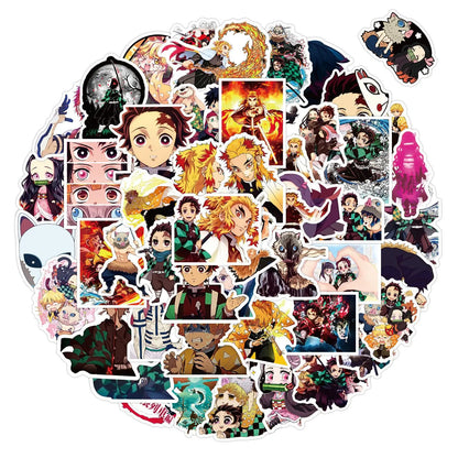 50PCS Cartoon Anime Graffiti Ghost Slayer Sticker Laptop Luggage Guitar Gift Toy PVC Sticker