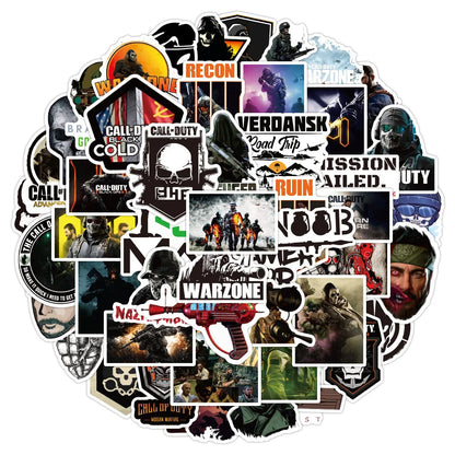 50PCS Game Mission War Fire Assault Graffiti Laptop Guitar Motorcycle Luggage Skateboard Bike Waterproof Sticker