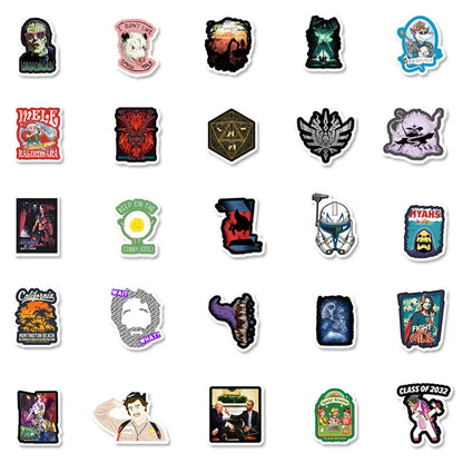 50 pieces of cartoon and fun hip-hop graffiti stickers, personalized DIY suitcases, guitars, scooters, bicycles, cars, waterproof decorative stickers, and toys