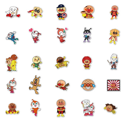 50PCS Japanese Animation Bread Superman Graffiti Waterproof Sticker Suitcase NotebookSkateboardRefrigeratorHelmet