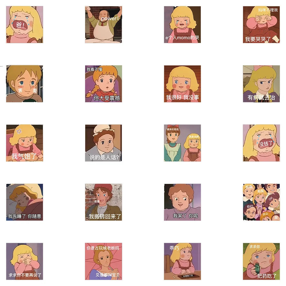 50PCS  CartoonPrincess Sarah Expression Pack Personality Decoration Graffiti Waterproof Sticker Skateboard Helmet