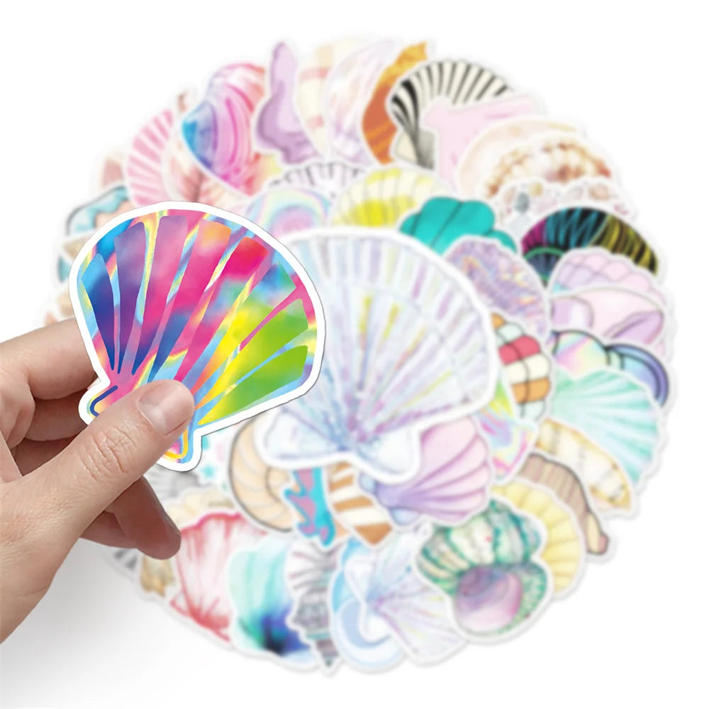 50PCS     ShellCartoon Suitcase Stickers Creative Graffiti Waterproof Suitcase Laptop Decoration Stickers
