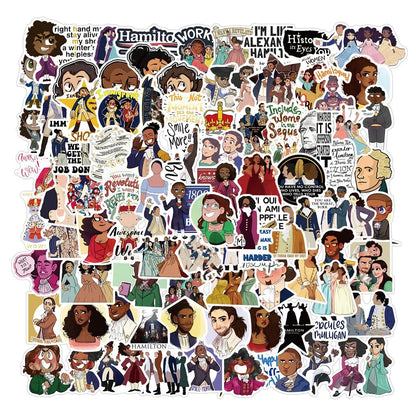 50PCS Hamilton Musical Graffiti Waterproof Sticker Suitcase Notebook Refrigerator Skateboard StationeryBox Helmet