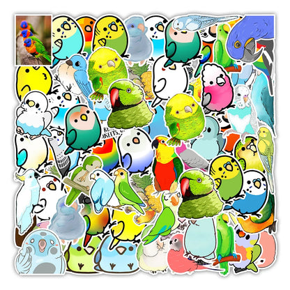 50PCS Color Bird Graffiti Stickers Mobile Phone Water Cup Computer Cartoon Creative Stickers