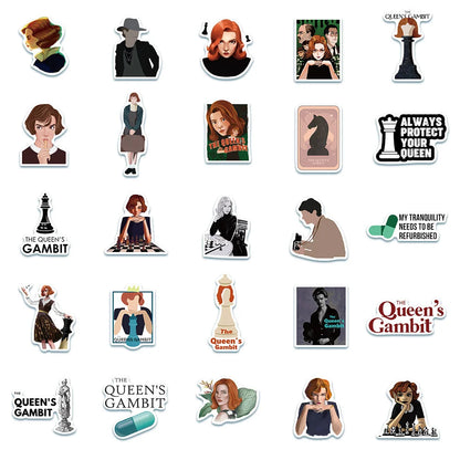 50PCS New American Drama Queen’s Chess Game Graffiti Stickers Decoration Luggage Guitar Laptop Stickers