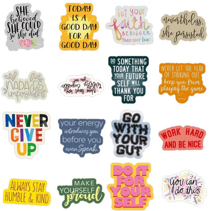 50PCS Inspirational English Alphabet Graffiti Car Laptop Water Cup Skateboard Guitar Waterproof Sticker