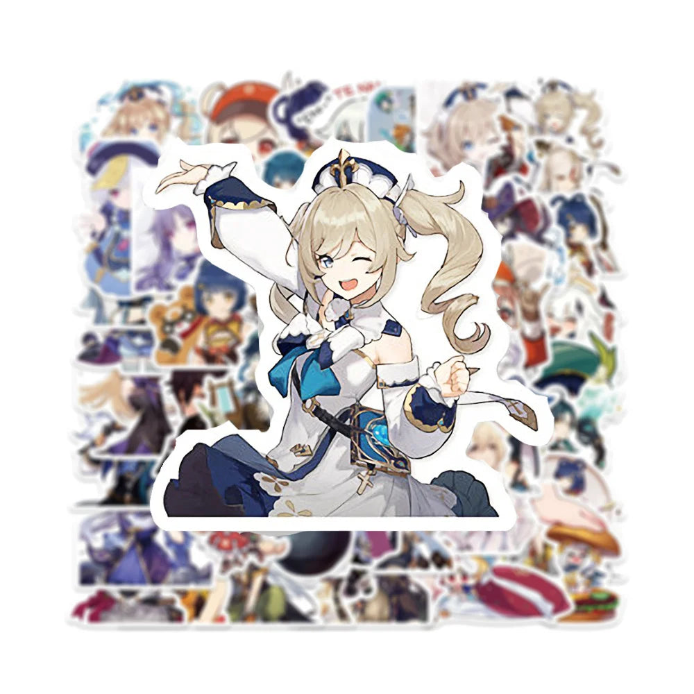 50 pieces of anime source game graffiti stickers, personalized cartoon waterproof notebook computer skateboard mobile phone decorative sticker toys