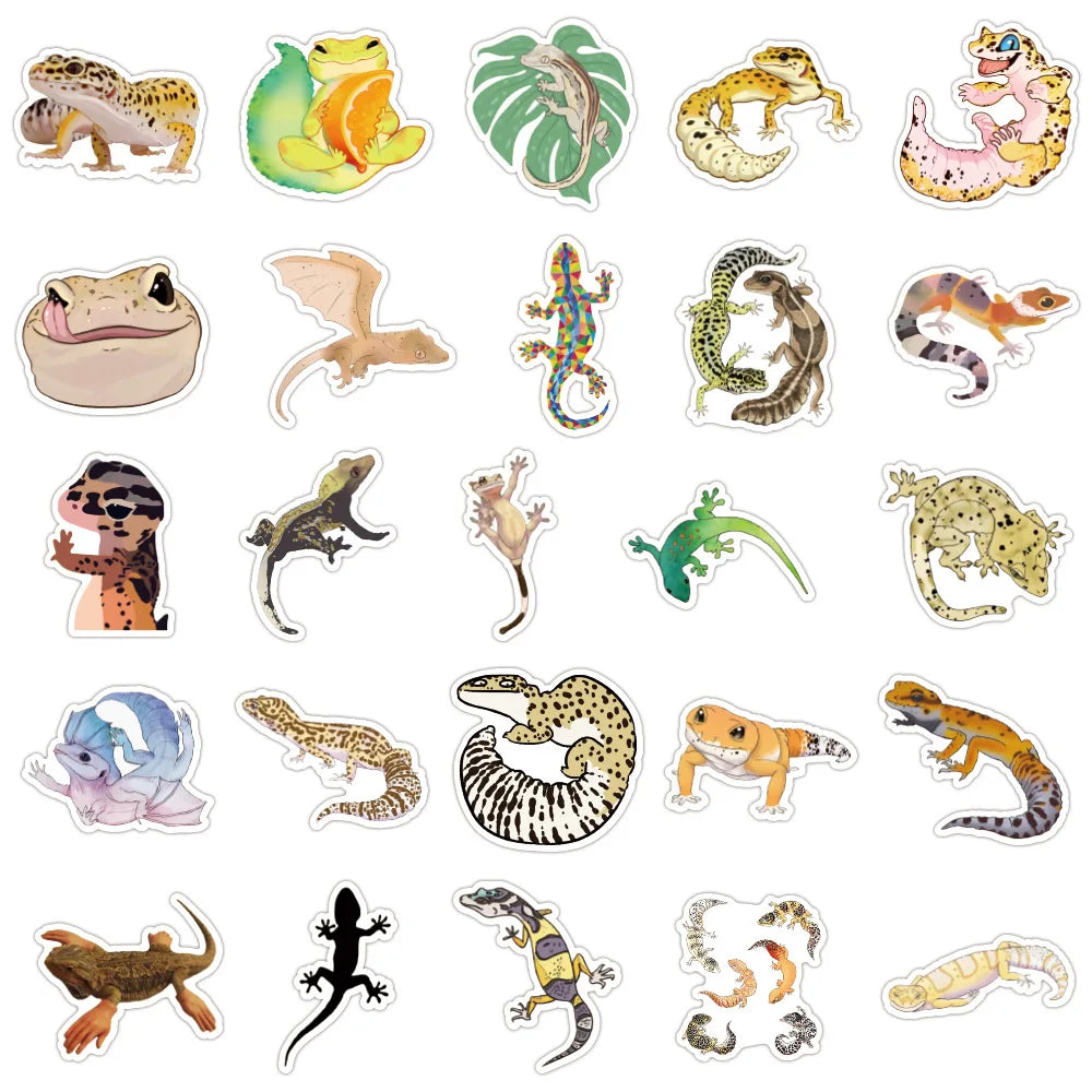 50PCS Cartoon Gecko Personalized Graffiti Waterproof Sticker Suitcase Notebook Refrigerator Skateboard Water Cup