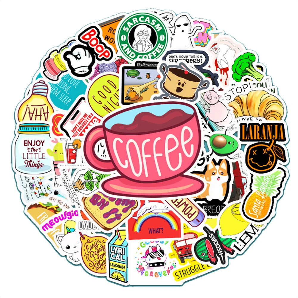 50PCS Vine Department Personality Graffiti Sticker Laptop Scooter Refrigerator Decoration Sticker