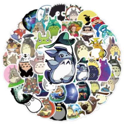50PCS Hayao Miyazaki Chinchilla Animation Personalized Graffiti Sticker Waterproof Luggage Compartment Skateboard