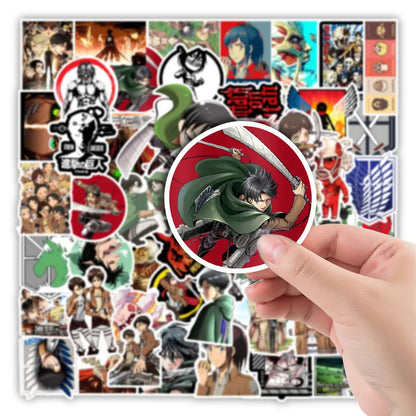 50PCS Anime Attack on Titan graffiti stickers car phone laptop indoor luggage graffiti waterproof decorative stickers
