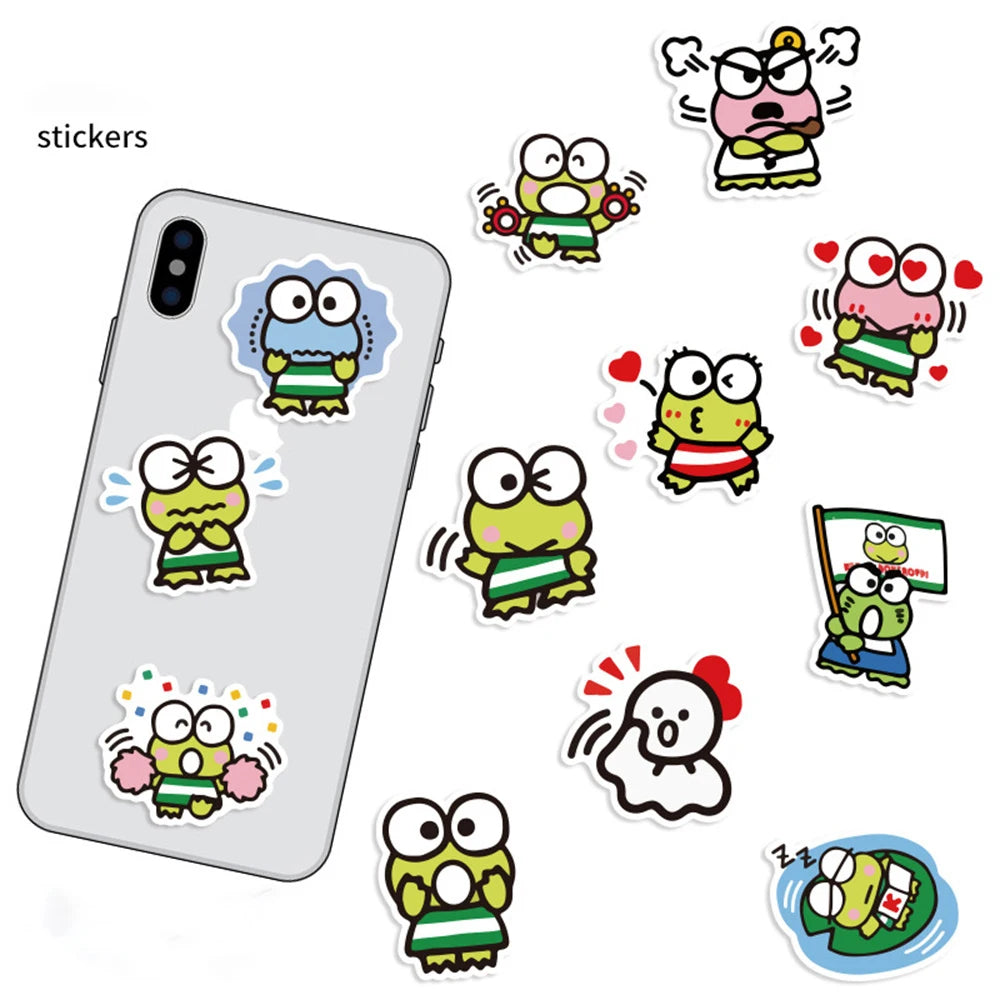 50PCS/Cute Big-eyed Frog Fun Personality Graffiti Stationery Water Cup DIY Suitcase Notebook Guitar Sticker