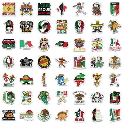 50PCS Mexican Style Waterproof Graffiti Sticker Suitcase Notebook Mobile Phone Refrigerator Children's Water Cup