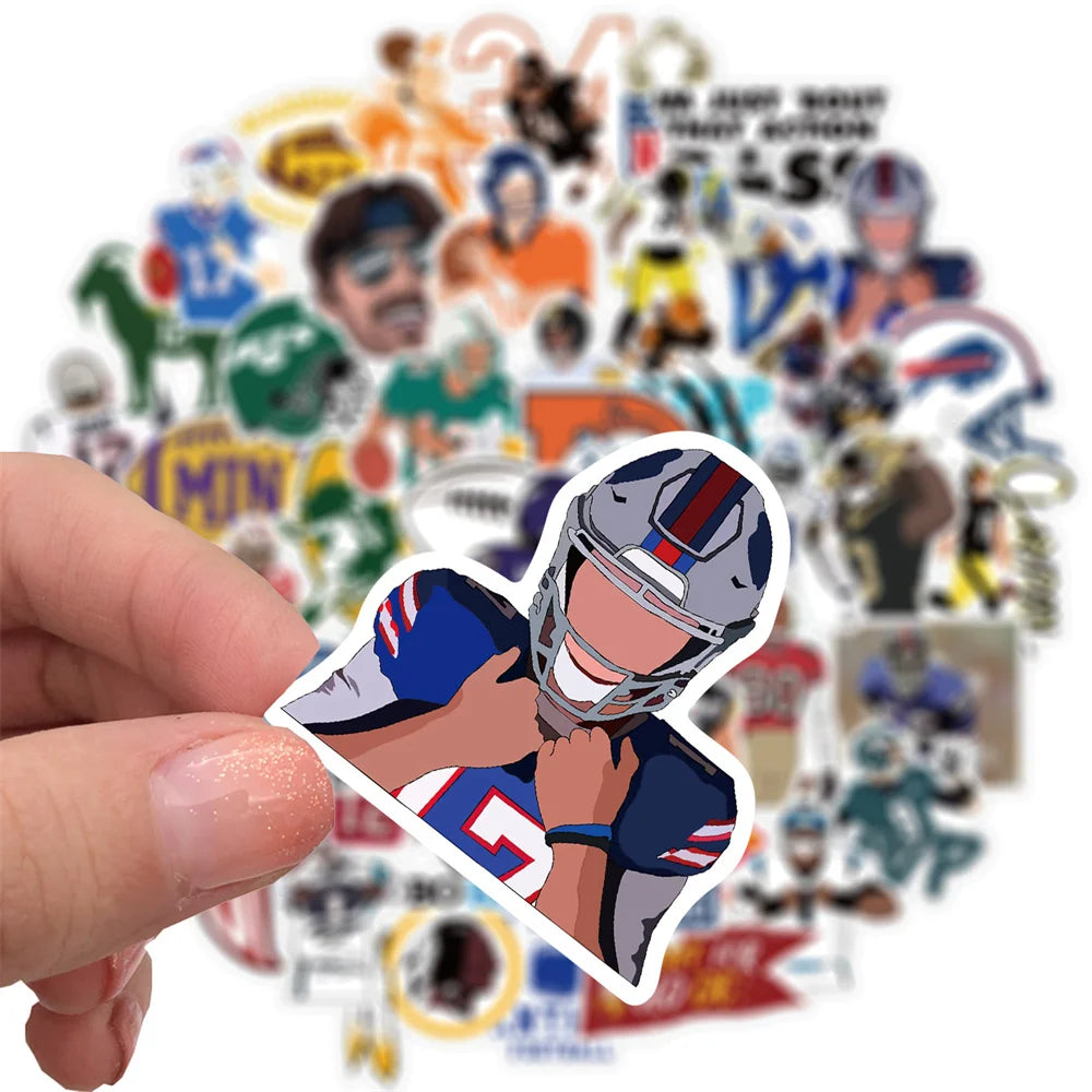 50PCS American Football Graffiti Stickers DIY Decorative Suitcase Motorcycle Trolley Case Notebook Stickers