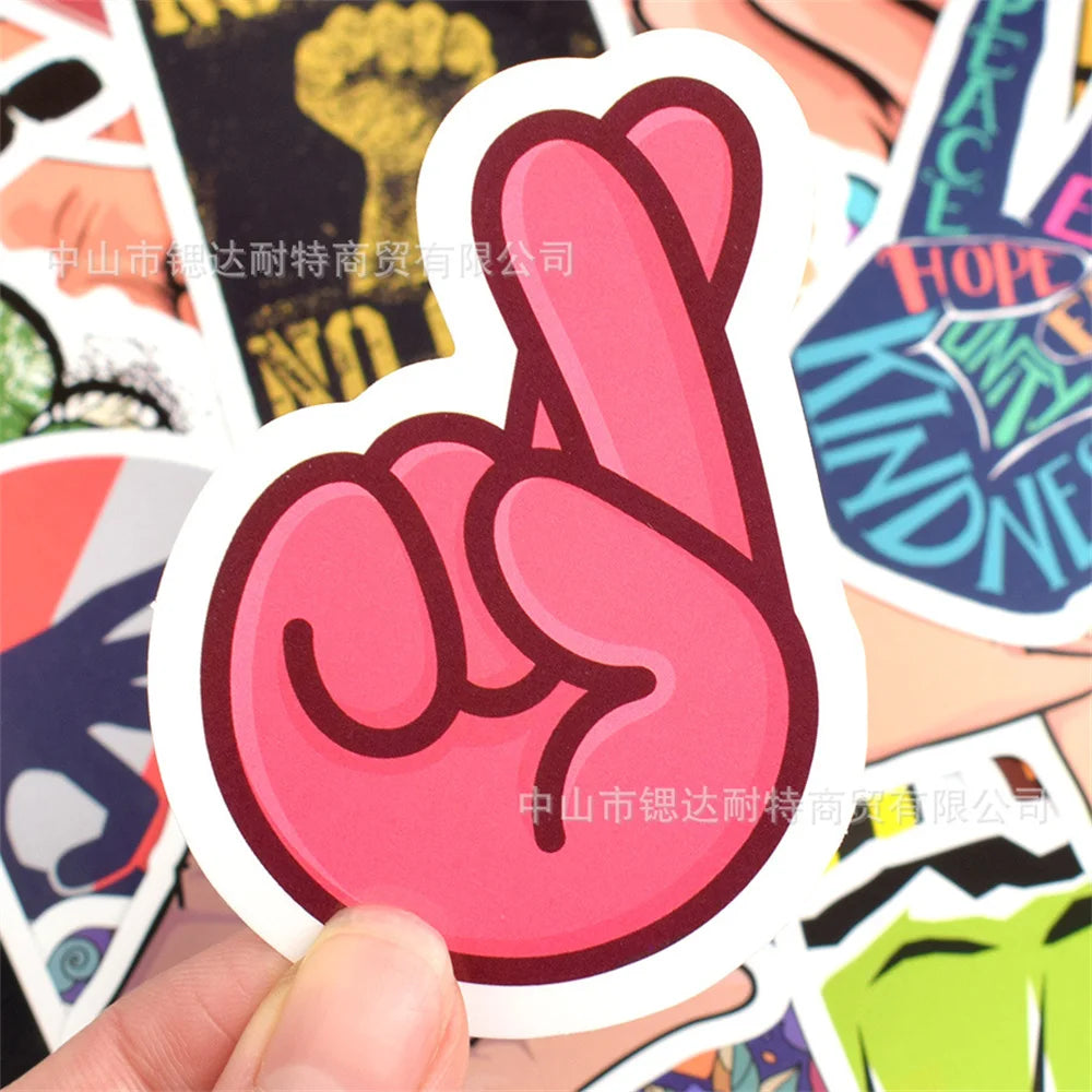 50PCSIns Net Celebrity Gesture Graffiti Stickers Trolley Refrigerator Guitar Scooter Computer Stickers