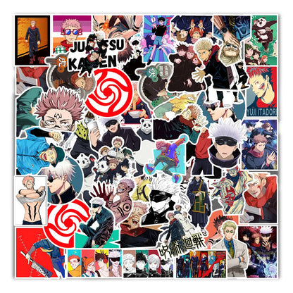 50PCS Japanese Anime Jujutsu Kaisen Cartoon Graffiti Stickers Skateboard Mobile Phone Decoration Waterproof Sticker Toy