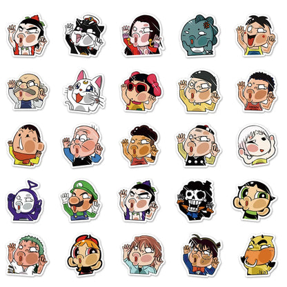 50PCS Cartoon Sticker Glass Series Graffiti Sticker Ceramic Cup Laptop Car Refrigerator Waterproof Sticker