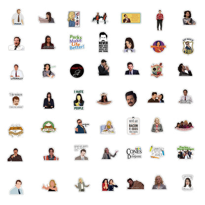 50PCS American Drama Park and Recreation Graffiti Waterproof Sticker Suitcase Notebook Mobile Phone Refrigerator