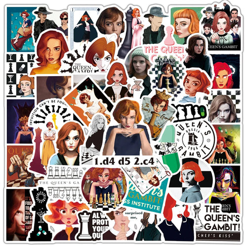 50PCS New American Drama Queen's Chess Game Graffiti Waterproof Sticker Suitcase Notebook Stationery Box WaterCup
