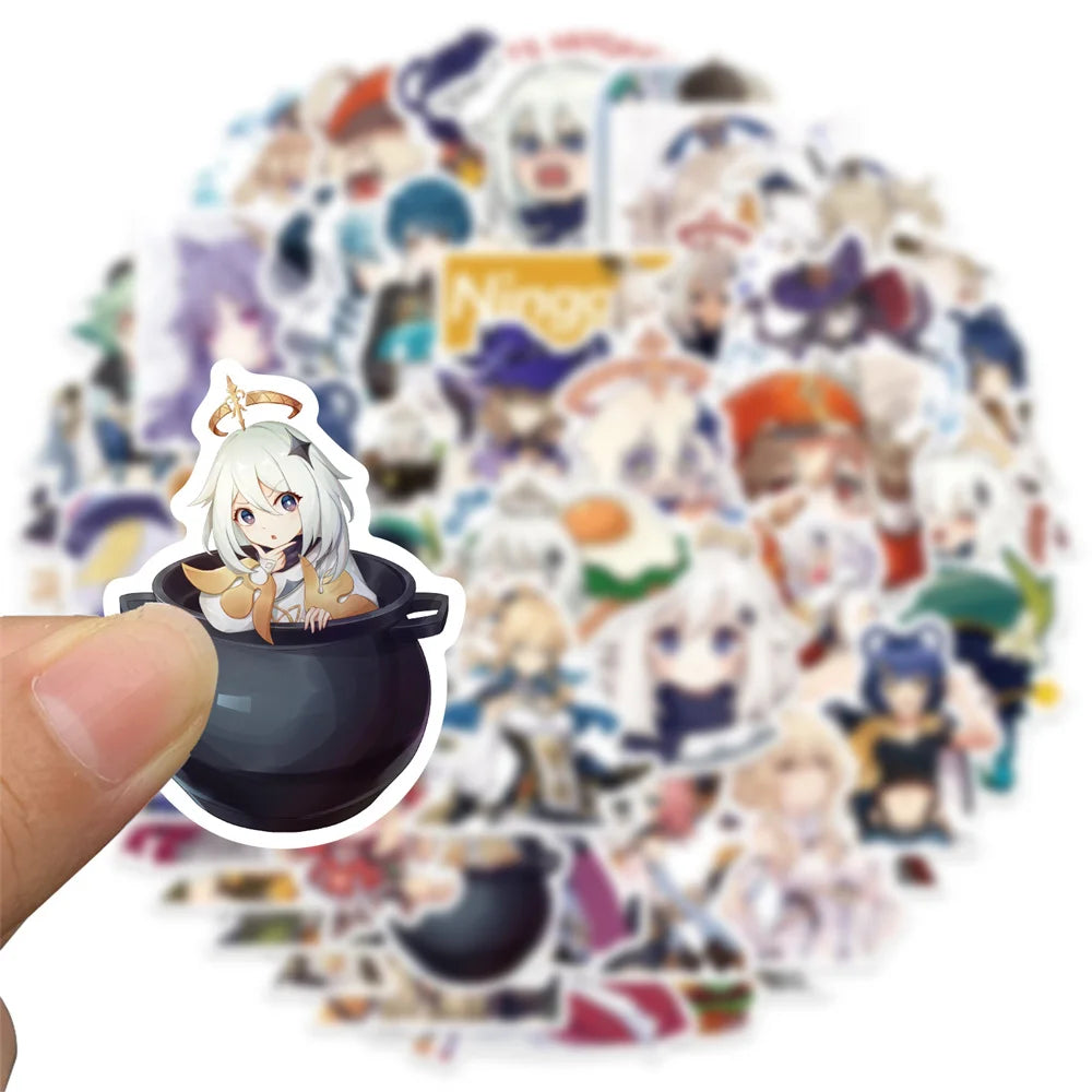 50 pieces of anime source game graffiti stickers, personalized cartoon waterproof notebook computer skateboard mobile phone decorative sticker toys