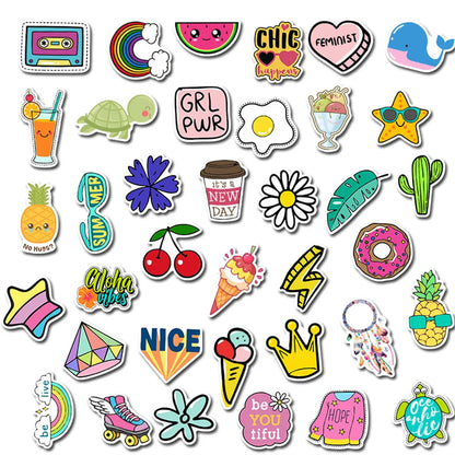 50PCS cartoon cute animal series diary doodle stickers, personalized DIY phone cases, laptop cases, suitcase decoration waterproof stickers toys