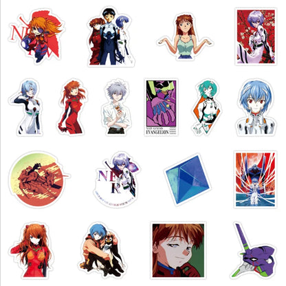 50PCS Cartoon Anime Character Evangelion PVC Graffiti Sticker Suitcase Decoration Toy