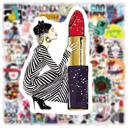 50PCS Ins Wind Cartoon Graffiti Stickers Water Cup Luggage Laptop Hand Account Decoration Waterproof Stickers