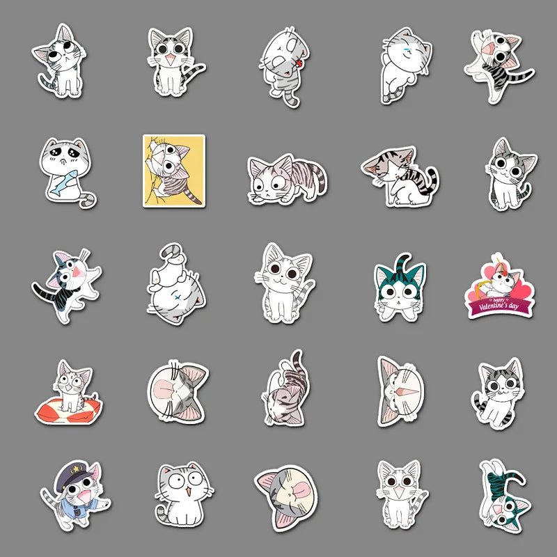 53PCS Art Illustration Popular Creative Fashion Cartoon Cartoon Gemini Decorative Style Graffiti Stickers Personality Fashion Creative DIY Exquisite Decorative Decals For Cups, Helmets, Skateboards Popular Stickers Toys