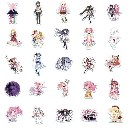 50PCS cartoon animation Magic Girl Little Round decorative style graffiti stickers, personalized, fashionable and creative trend DIY exquisite decorative decal cups, helmets, skateboard popular sticker toys