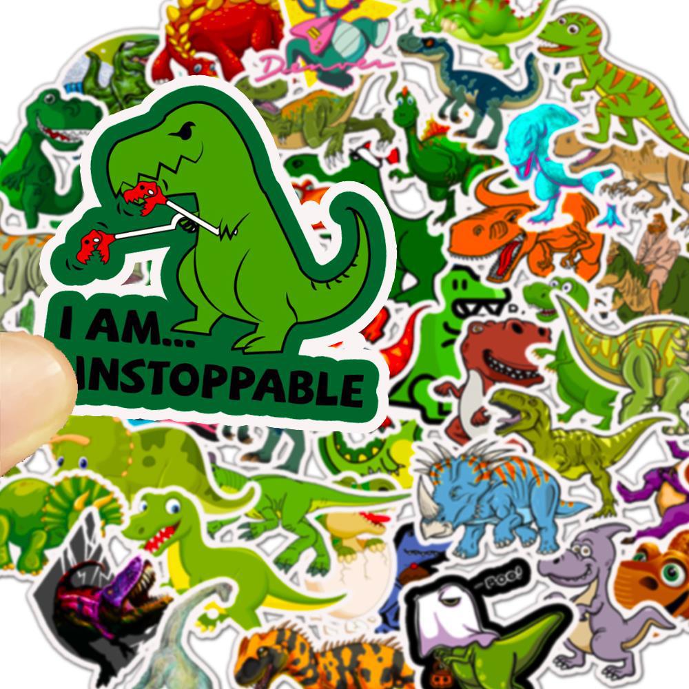 50PCS Art Illustration Trendy Cute Cartoon Dinosaur Doodle Stickers Exquisite Fashion Creative DIY Decorative Sticker Decals for Notebooks Suitable for Mugs, Helmets, Skateboards, Pencil Cases, and Desktops