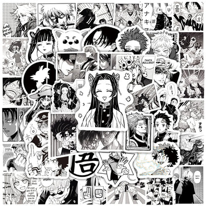 50PCS Mixed Anime Graffiti Demon Slayer/Tokyo Avengers/Hero Academy/Manga Style Helmet Laptop Cute Sticker