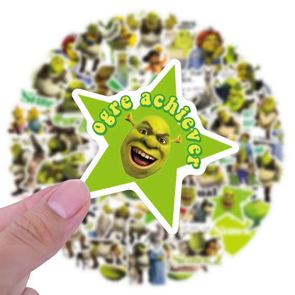 50pcs Cartoon Monster Shrek Graffiti Sticker DIY Suitcase Laptop Suitcase Guitar Star Sticker Waterproof