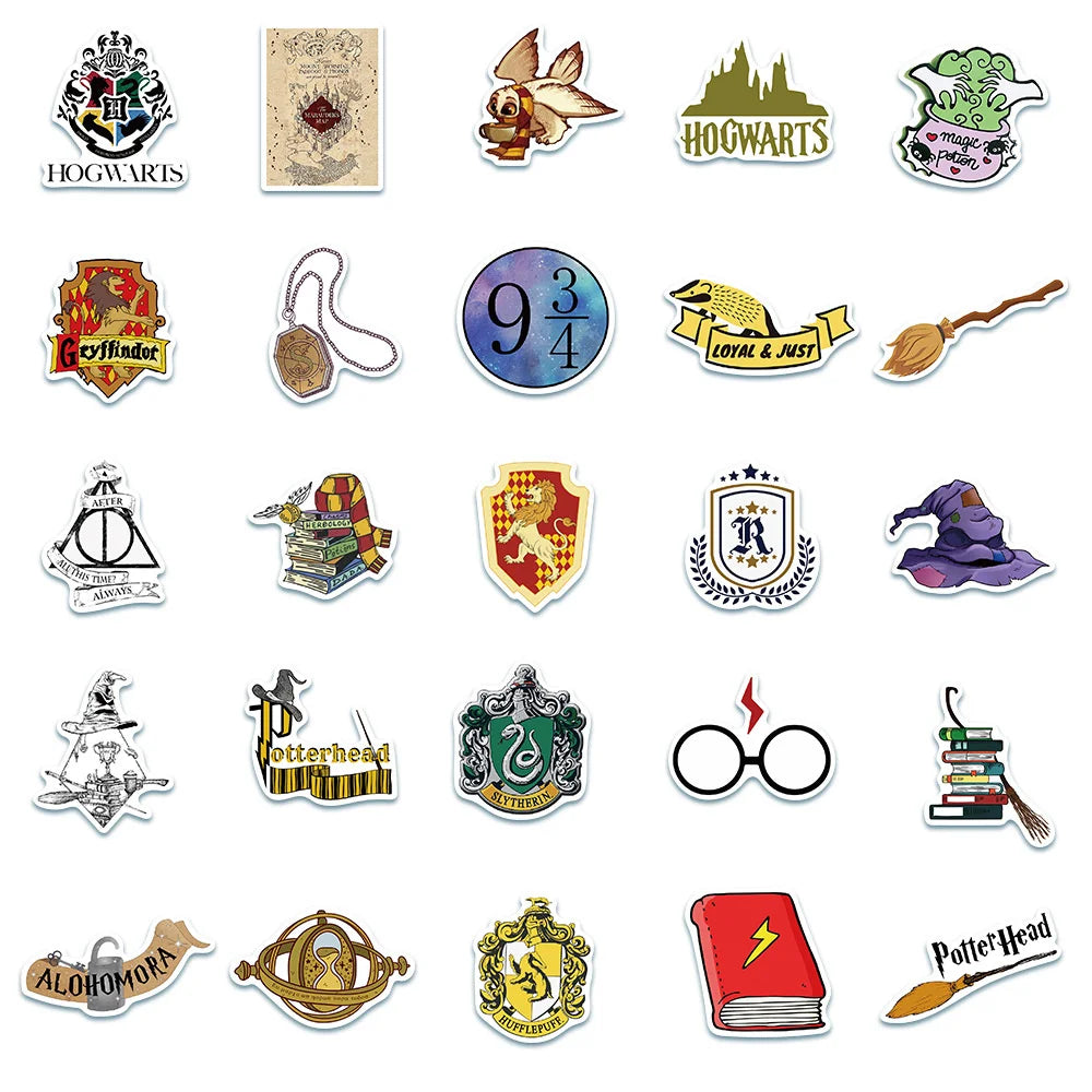 50PCS Small Fresh Cartoon Icon Personalized Creative Decoration Graffiti Waterproof Sticker Notebook Refrigerator