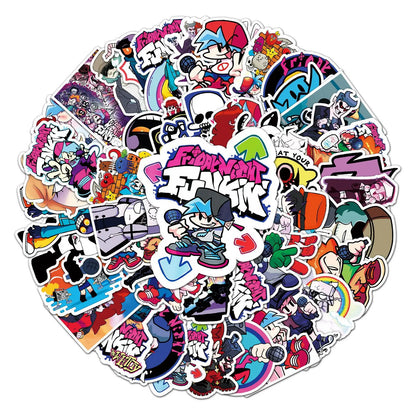 50PCS   FridayNight Funk Cartoon Game Graffiti Waterproof Sticker Suitcase Notebook Refrigerator Helmet