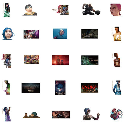 50PCS League of Legends Two Cities Battle Graffiti Stickers Luggage Notebook Handbook DIY Waterproof Sticker Toy