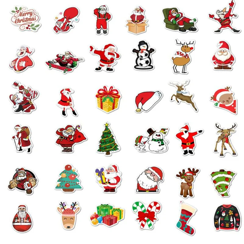 50PCS Christmas personality cartoon graffiti mobile phone skateboard luggage waterproof car stickers