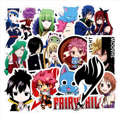 50PCS Anime Fairy Tail Cartoon Graffiti Stickers Mobile Phone Trunk Notebook Car Helmet Non-repetitive Decorative Stickers