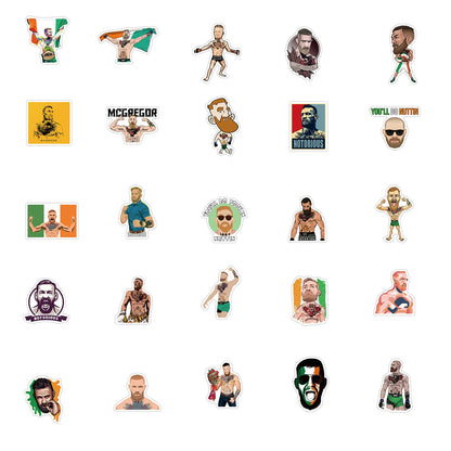 50PCS Fighter Conor McGregor Graffiti Stickers Personalized Fashion Creative Trend DIY Exquisite Decorative Decals for Cups Helmets Skateboards Popular Stickers Toys