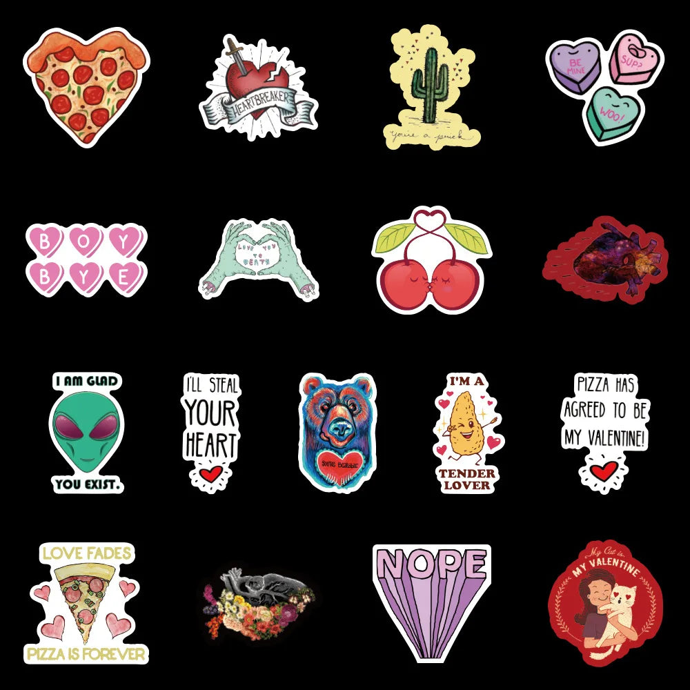 100PCS sweet and salty sweet and salty graffiti stickers, personalized creative decorative stickers, suitable for bags, cars, computers, water cups, fashionable and trendy toy stickers