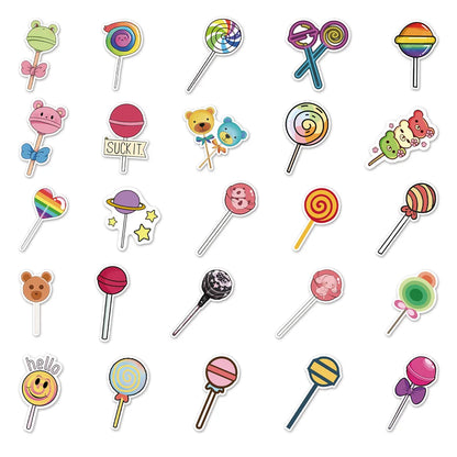 50PCS Cartoon Personality Lollipop Small Fresh Graffiti Waterproof Sticker Suitcase Notebook Refrigerator Helmet