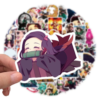 50PCS Cartoon Anime Graffiti Ghost Slayer Sticker Laptop Luggage Guitar Gift Toy PVC Sticker