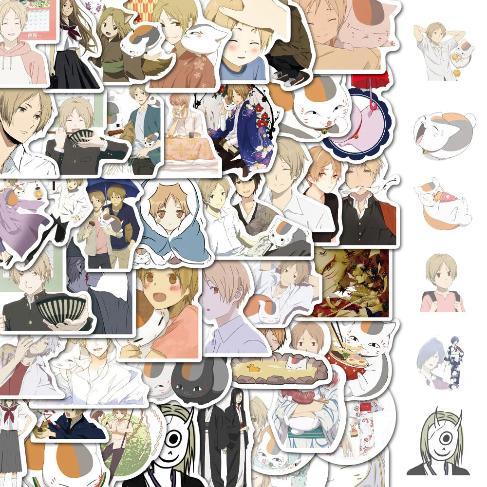 50 non-repetitive animation Natsume's Book of Friends graffiti stickers, personalized DIY manual notebook computer phone case decoration waterproof sticker toys