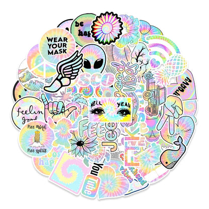 50PCS New Gradient Graffiti Stickers Car Luggage Refrigerator Skateboard Decoration Stickers
